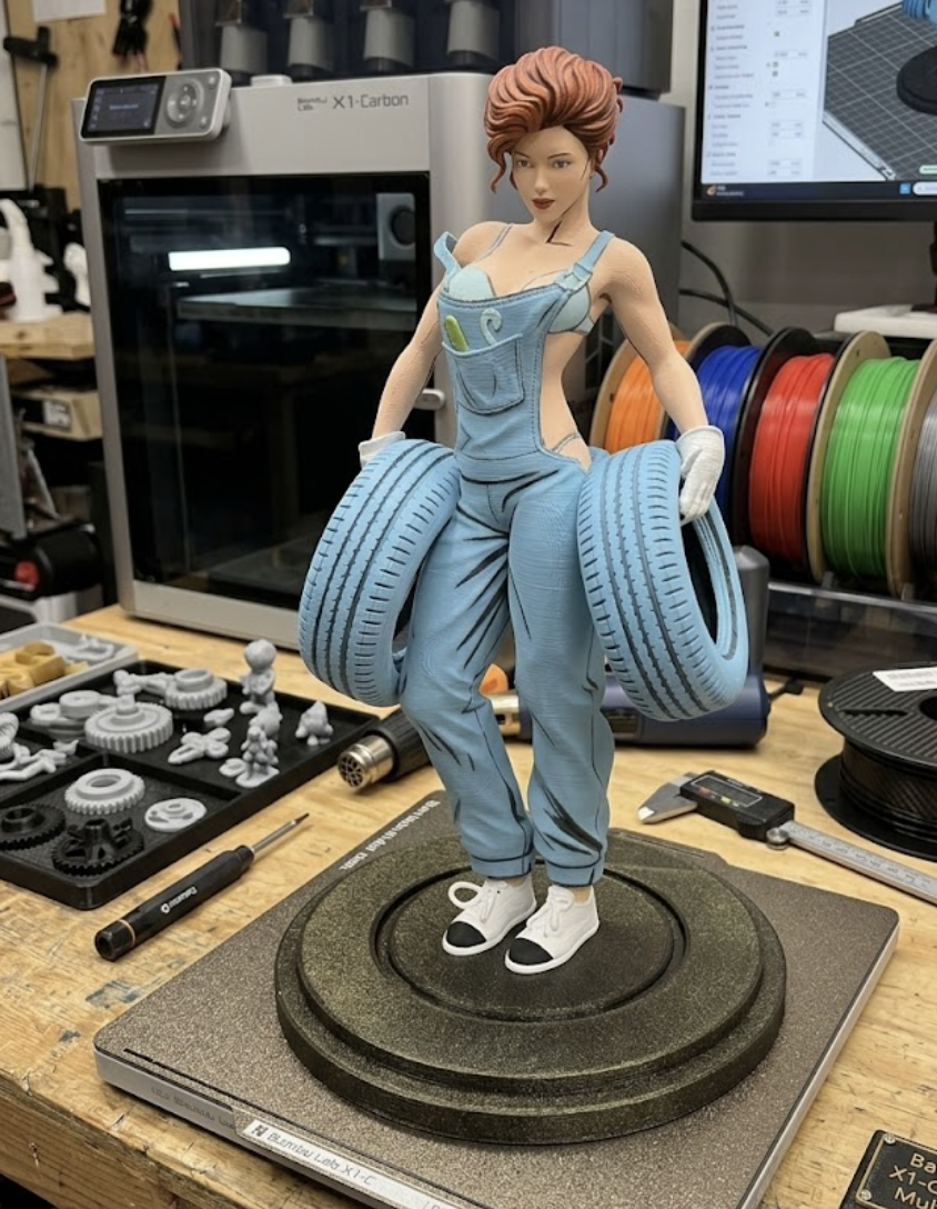60s style woman mechanic 2