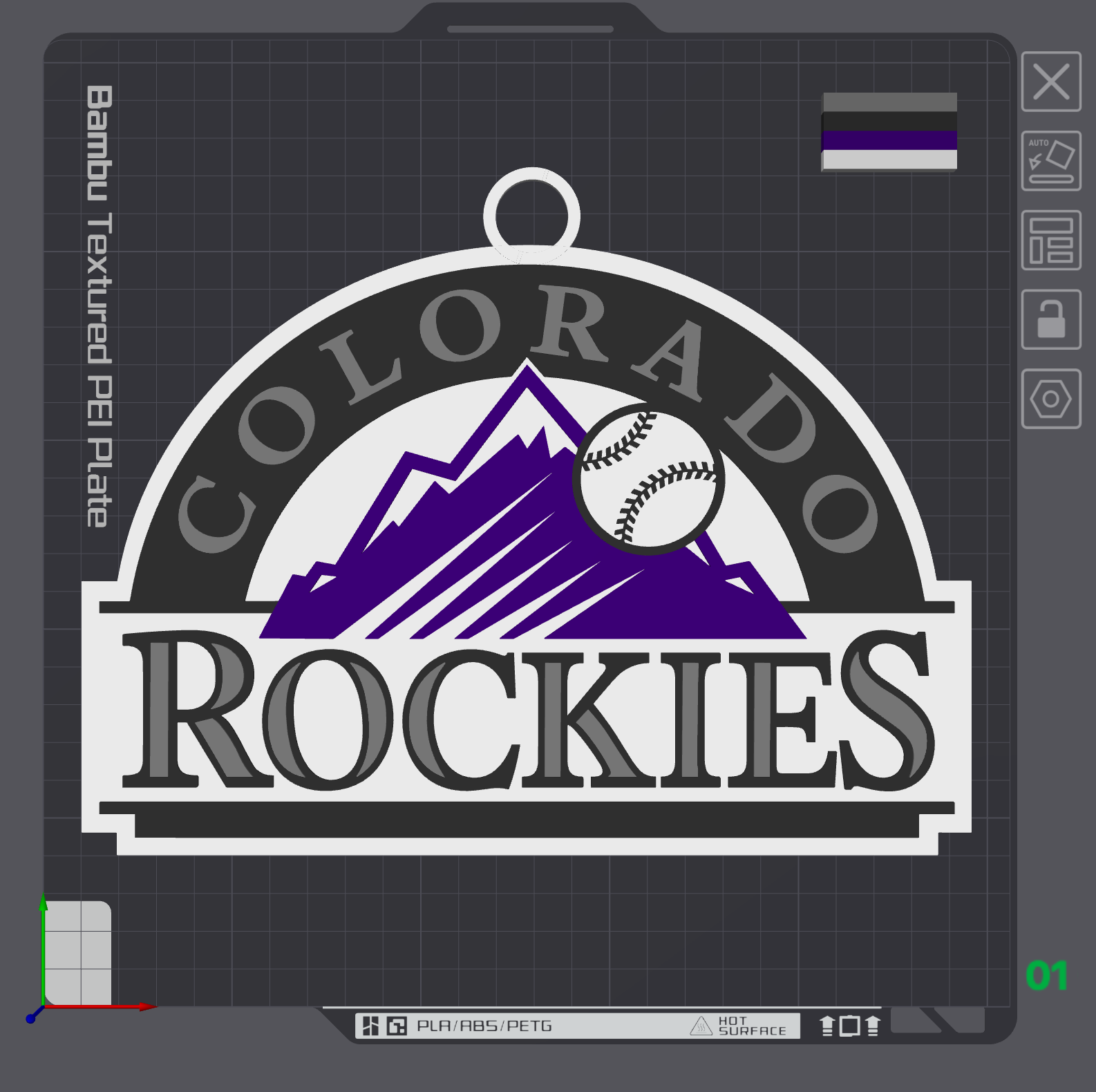 Colorado Rockies Alternate Oversized Necklace Logo