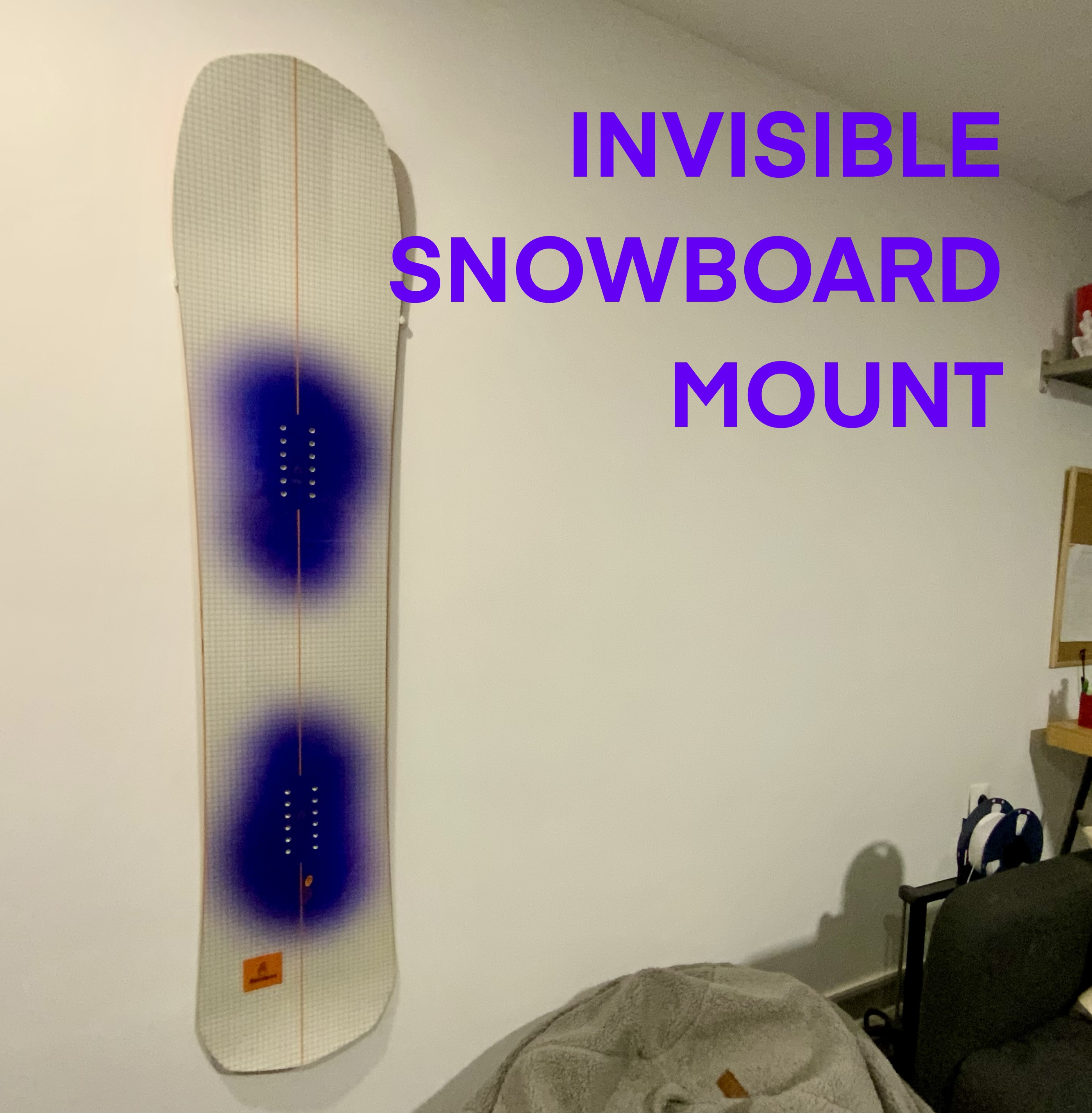 Snowboard wall mount INVISIBLE