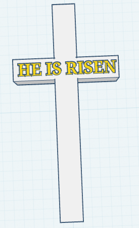 HE IS RISEN cross 3D model by william
