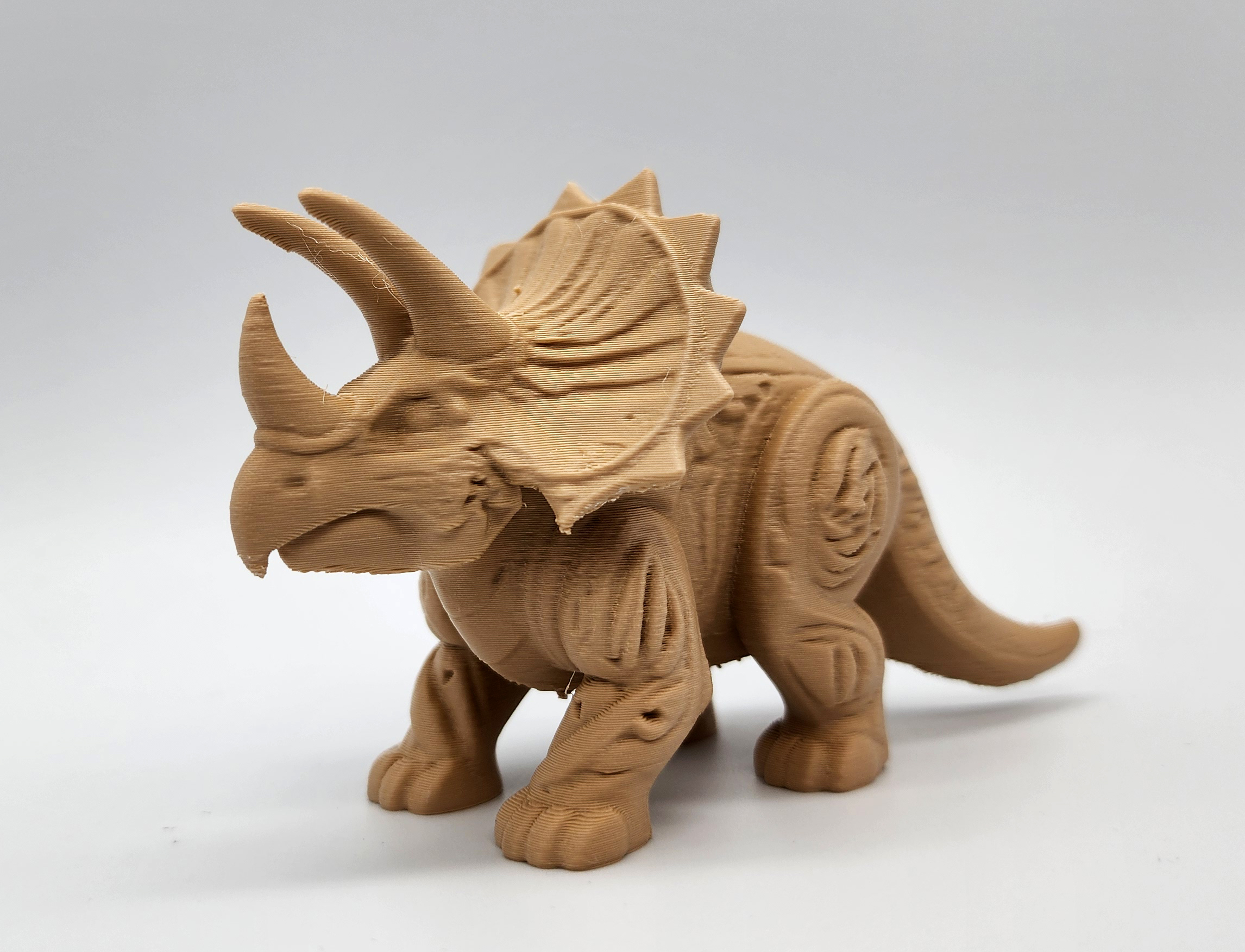 Wood-Carved Triceratops