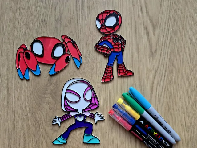 Spiderman Spidey Gwen Diy Coloring Pack