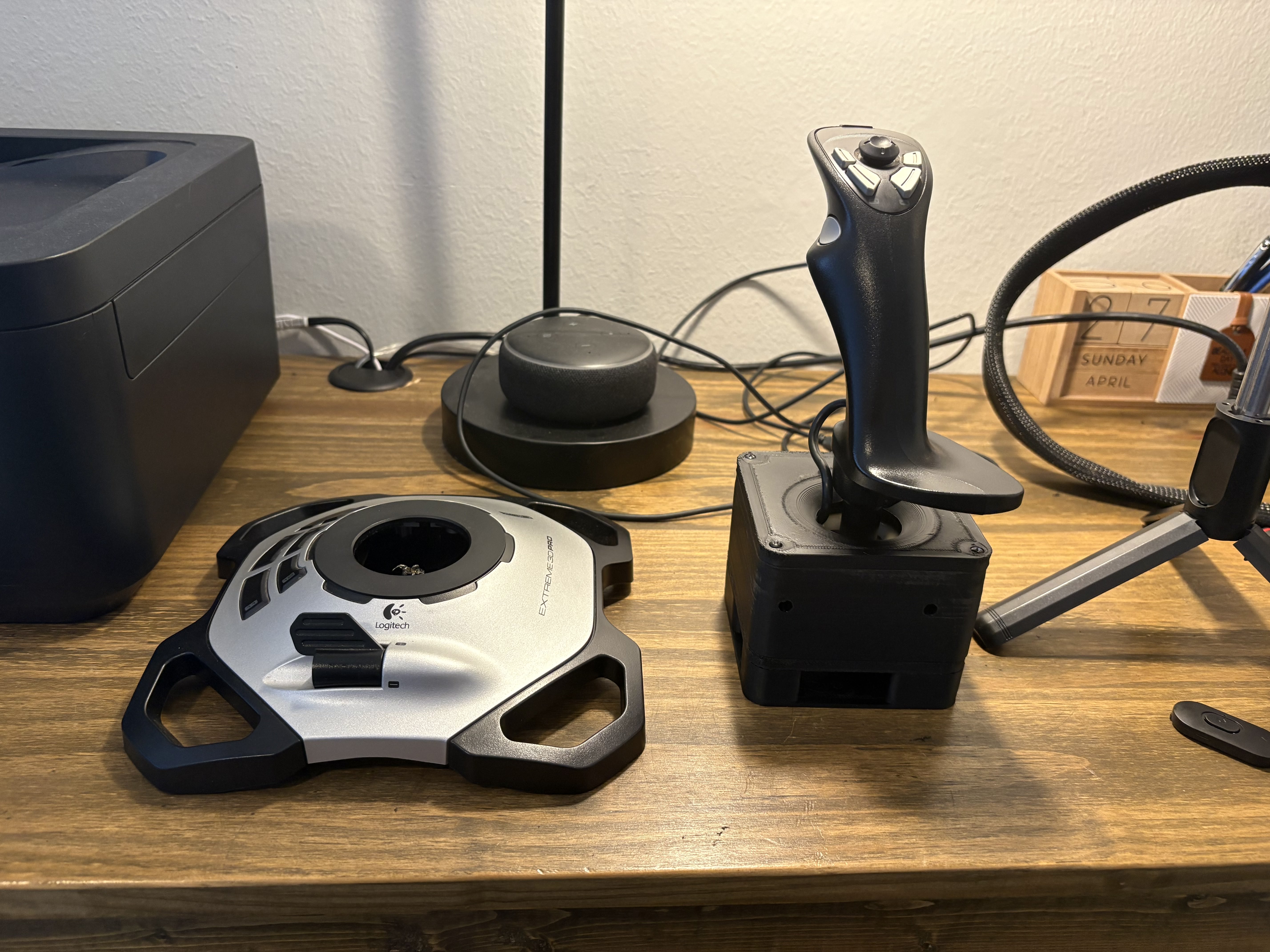 Logitech Extreme 3D Pro Mod Kit Base- Small Footprint Plug & Play STL Files - Reversible Upgrade