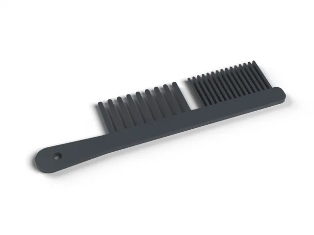 Wide Tooth Comb - Detangling Comb for Curly and Wet Hair with Fine Section, No Supports (OpenSCAD)