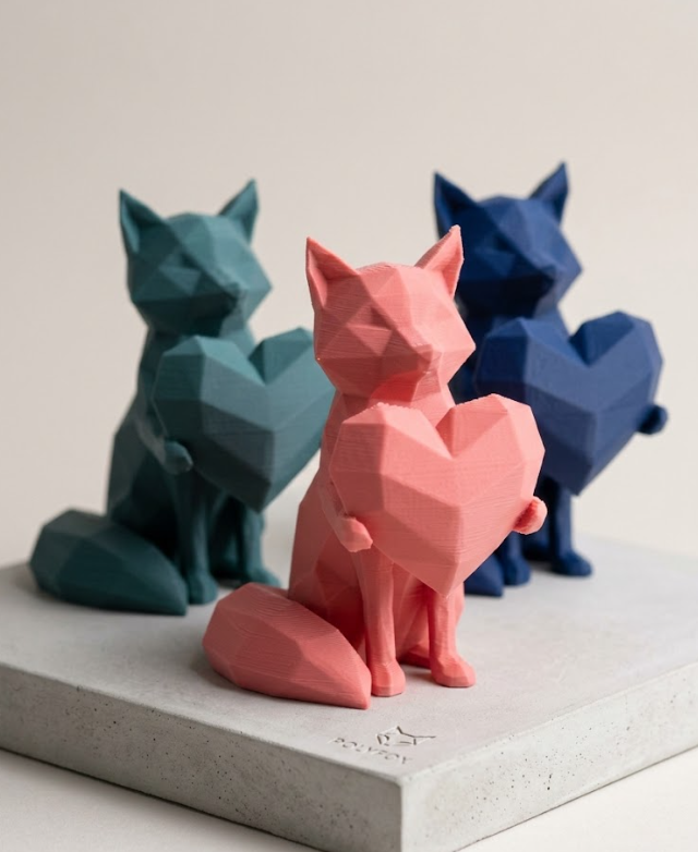 Cute Heart Fox - Japandi Valentine Decor