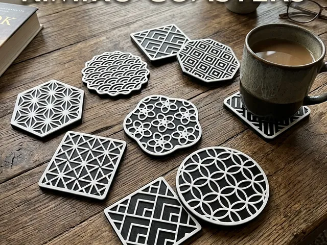 Kumiko Coasters – Japanese Lattice Patterns