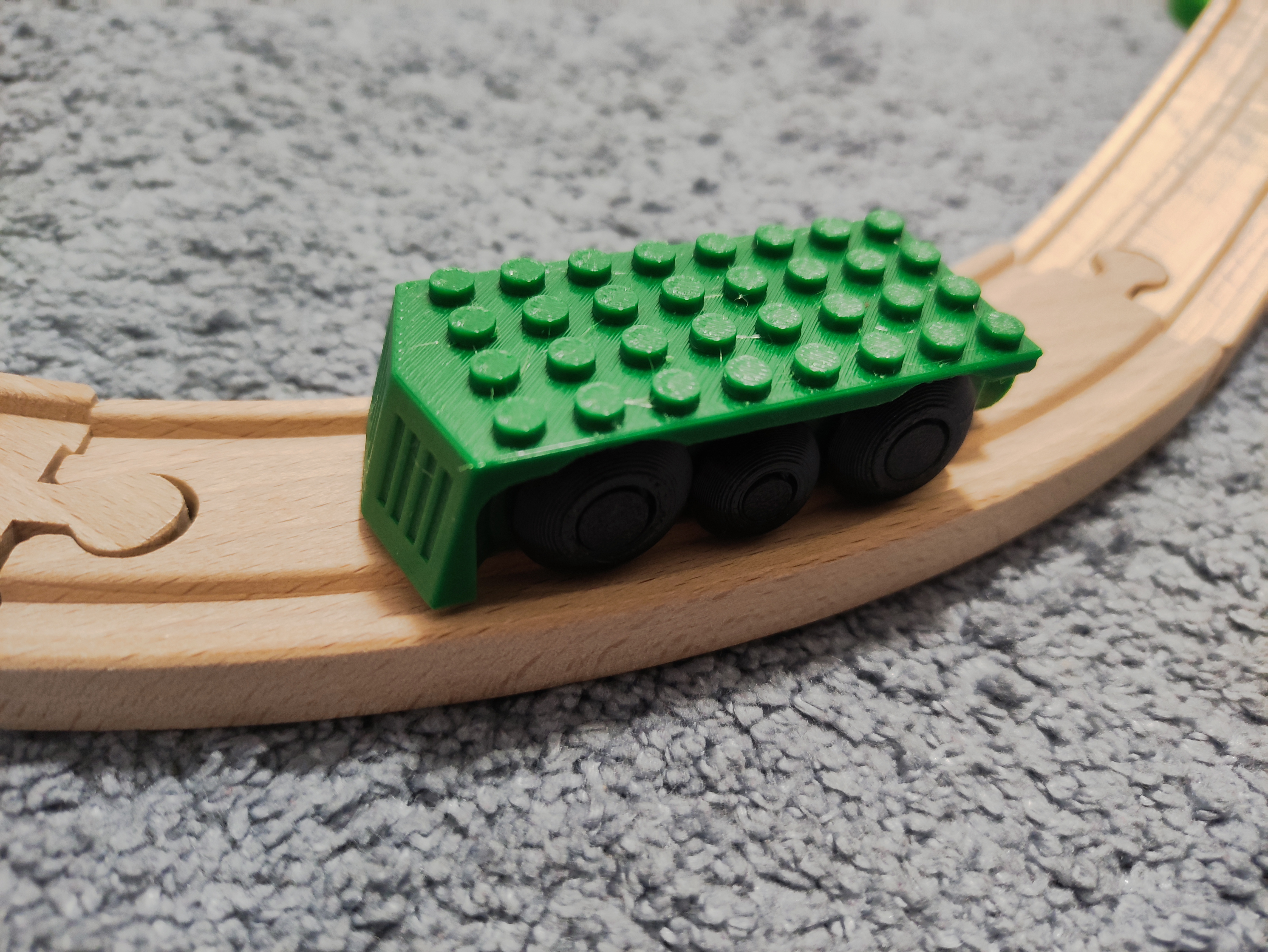 Brio train base with classic pins