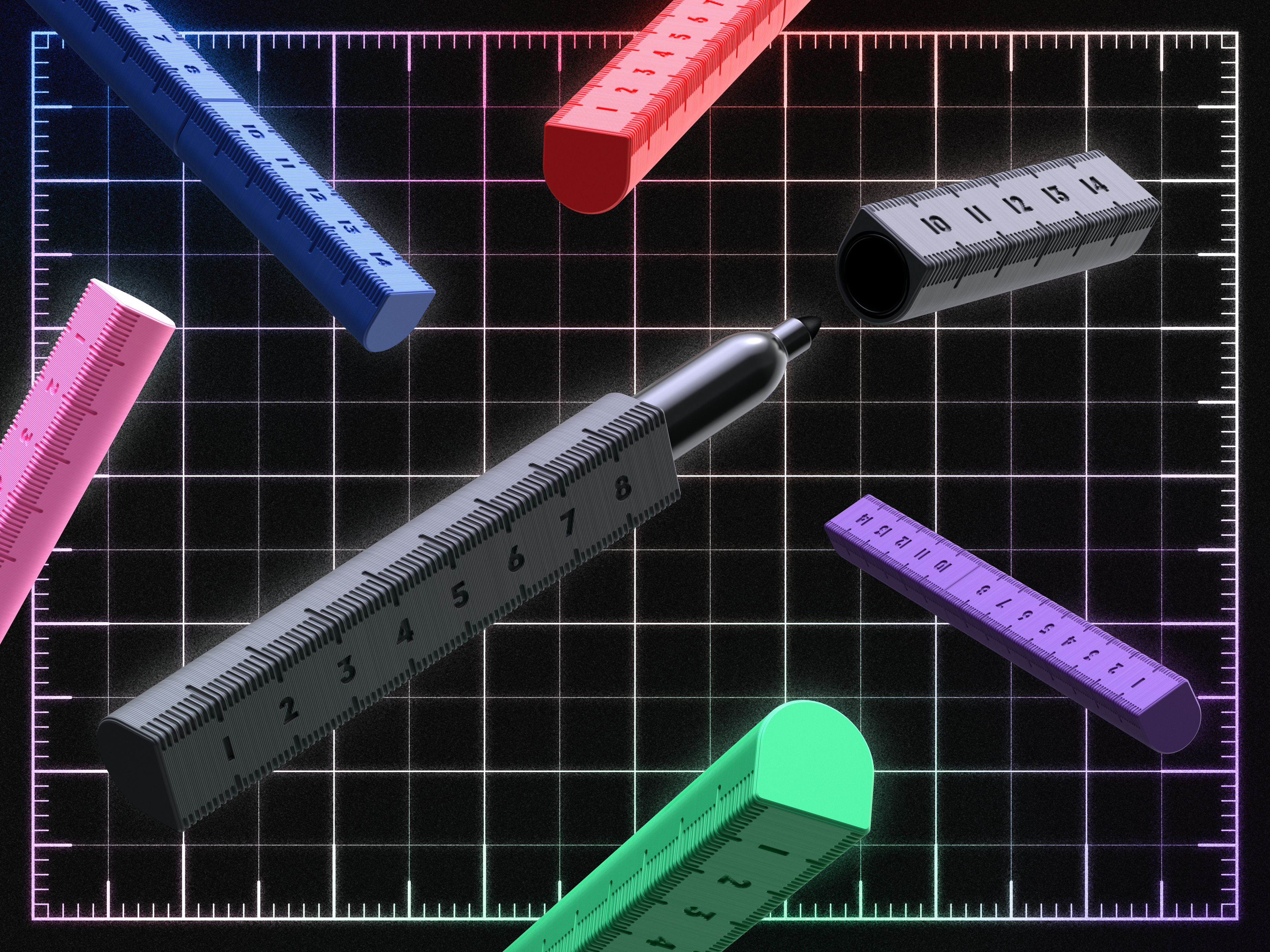 Sharpie Ruler Sleeve (Fine Point) (Metric)