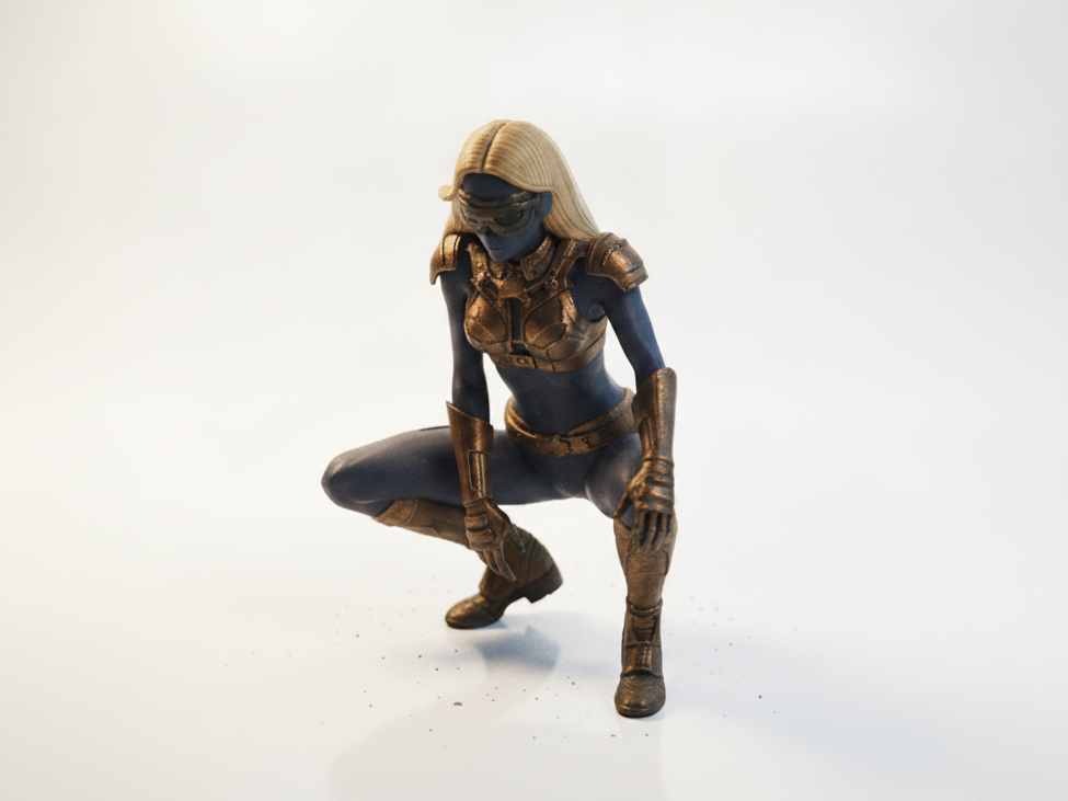 Cyborg Lady Figurine Female Sci-Fi 3D Printable