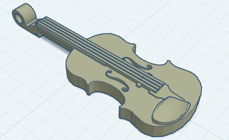 Violin charm with name 3D model
