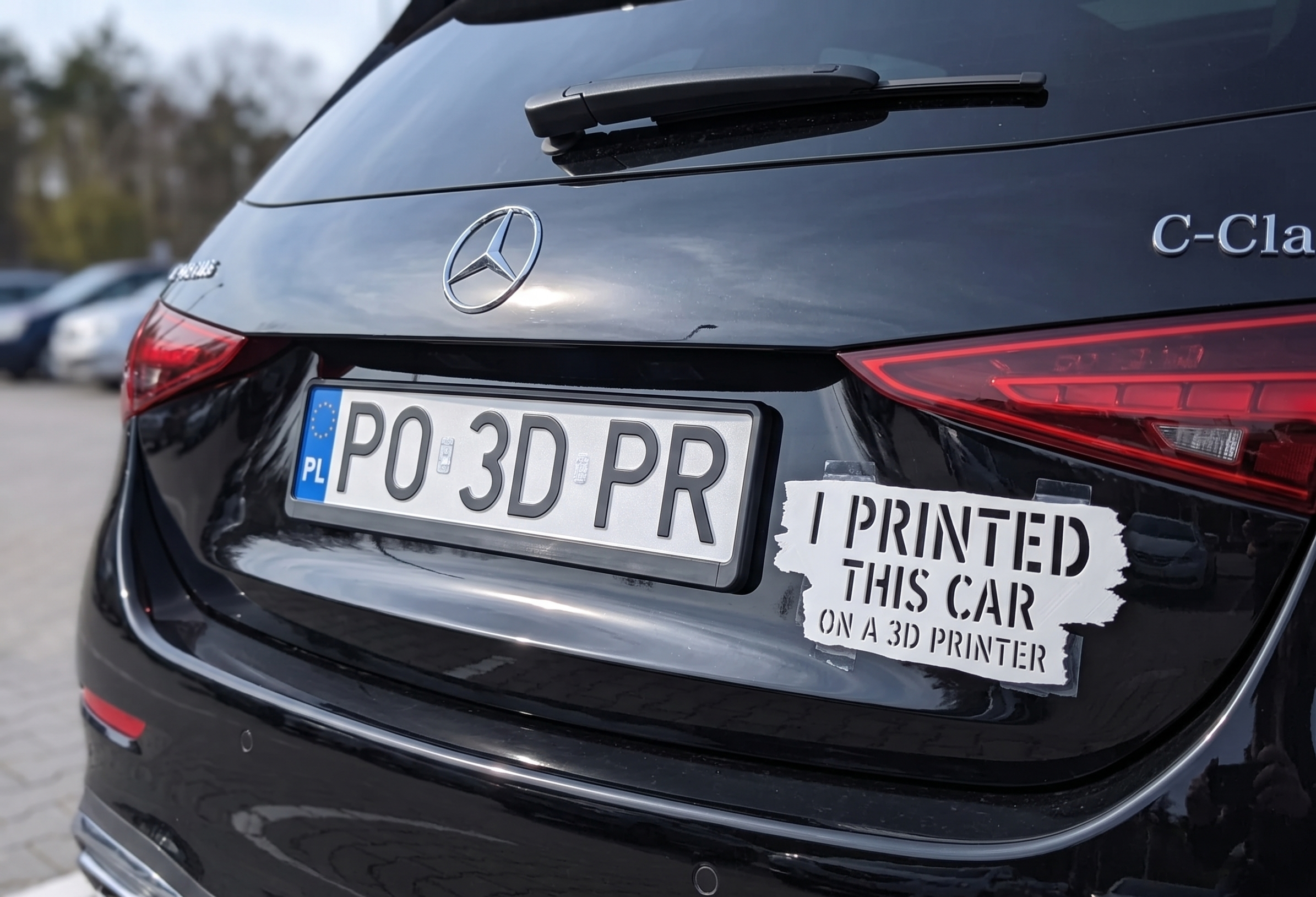 "I Printed This Car" 3D Auto Badge