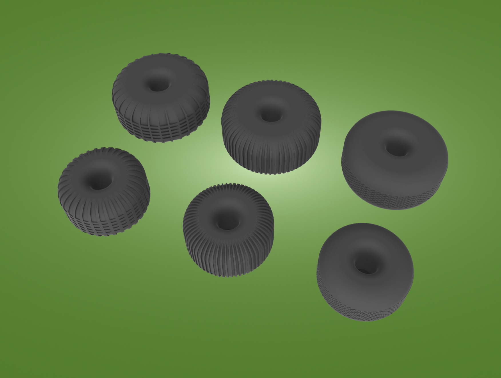 Puffy Treaded Toy Vehicle TPU Tires Set