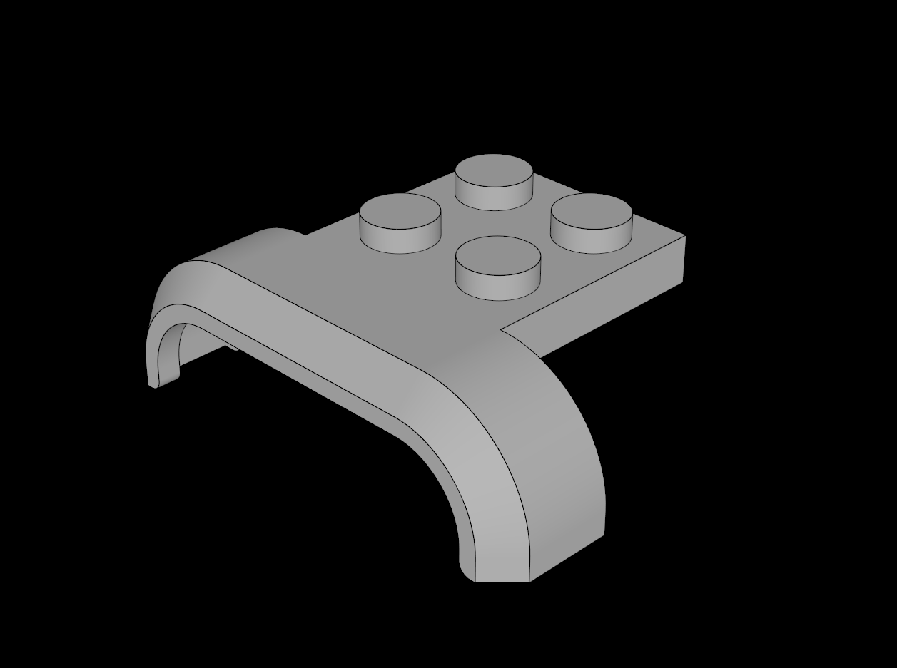 Lego Compatible (28326.dat) Car Mudguard 4 x 3 x 1