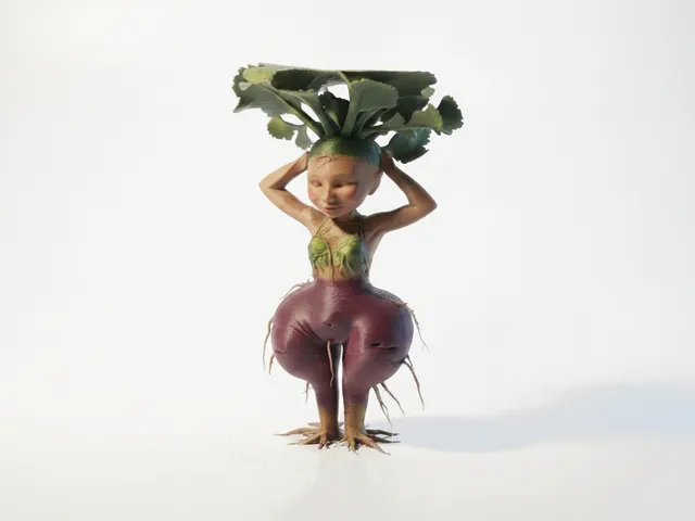 Turnip Lady Fantasy Figurine Female Character 3D Printable
