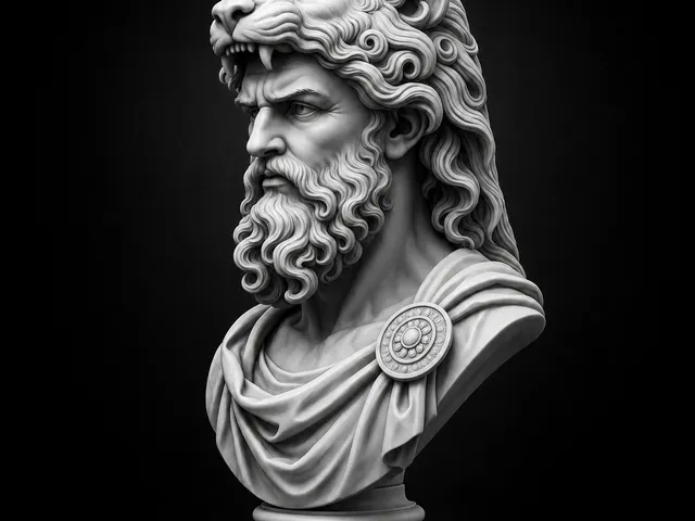 Hercules Lion Crown Bust STL | Greek Mythology Sculpture | Heracles Warrior Bust | 3D Print Statue File