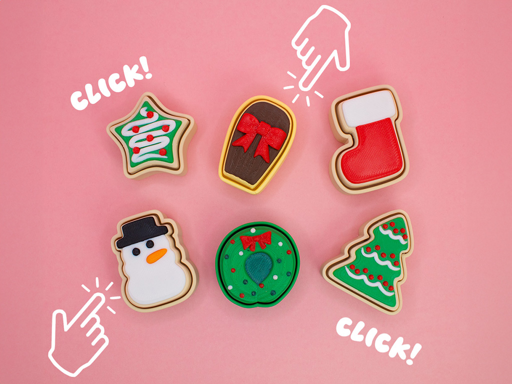 Christmas Sugar Cookie Fidget Clickers