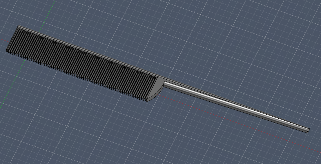 Elegant Fine-Tooth Hair Comb 3D model
