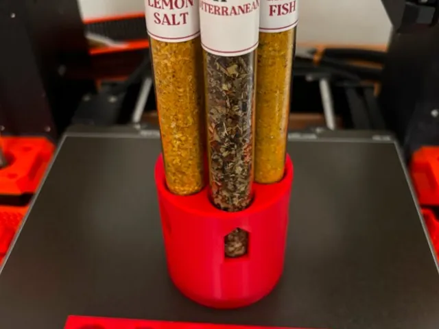Parametric spice tube carousel — for 20 mm test-tube spice vials
