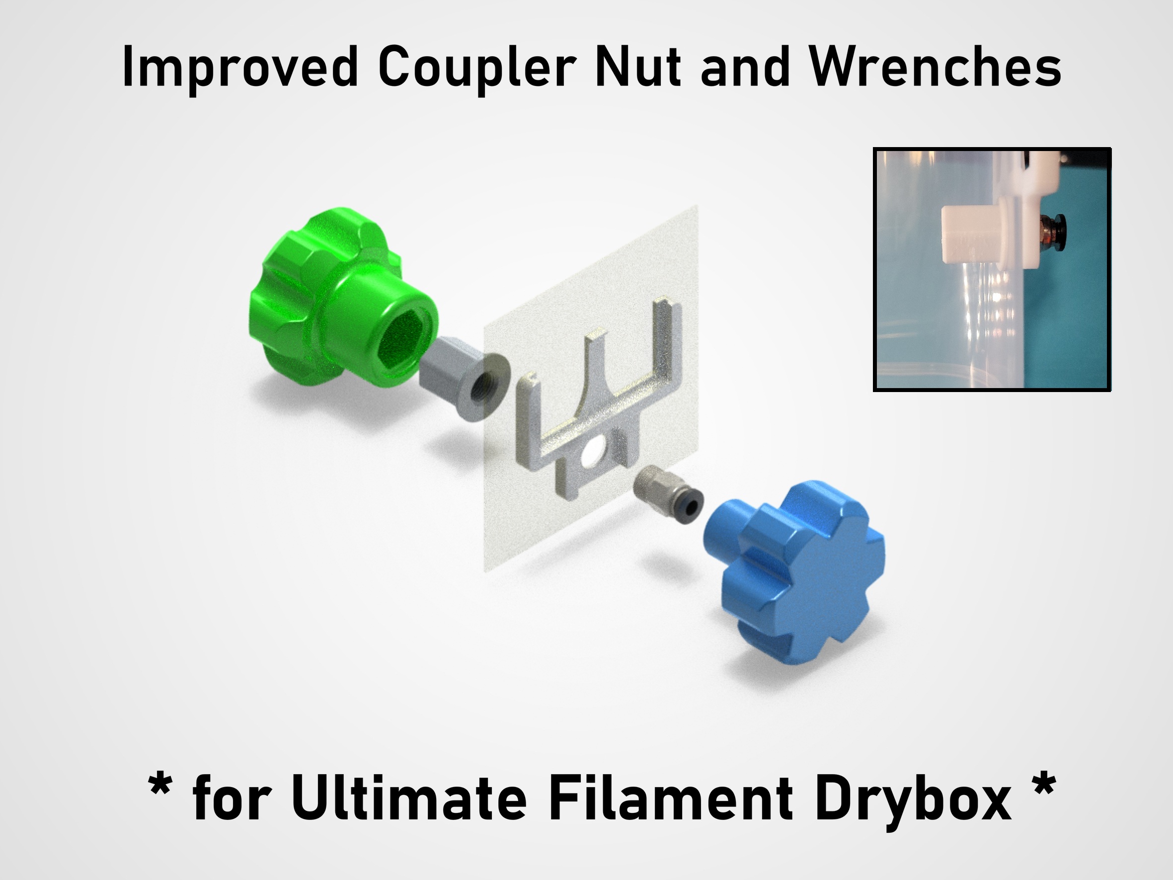 Improved Coupler Nut and Wrenches for Ultimate Filament Drybox