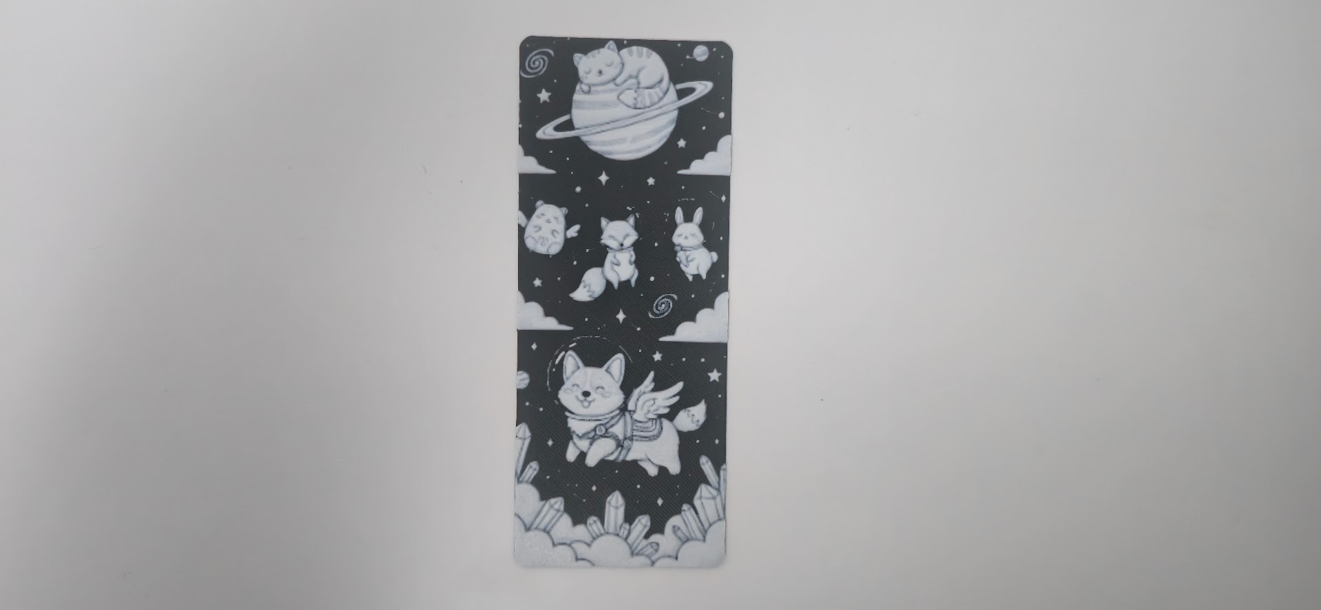 Cute Space Cats and Fox Bookmark
