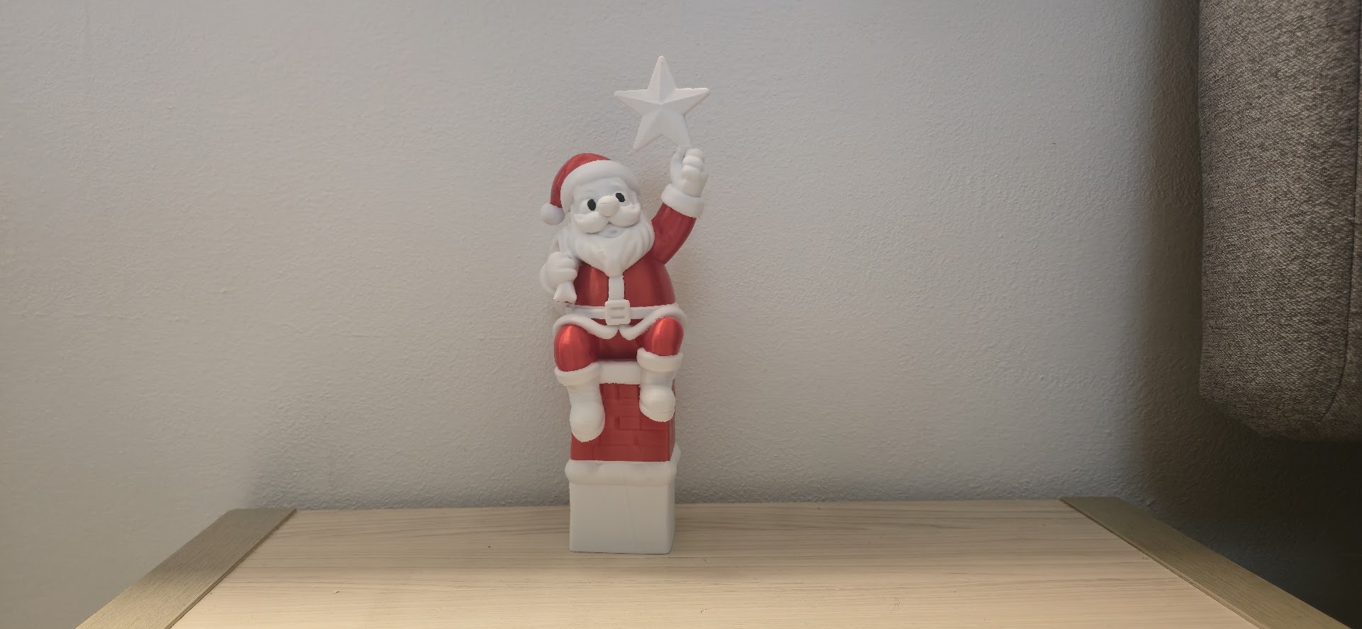 Santa on Chimney with Star Christmas Decoration