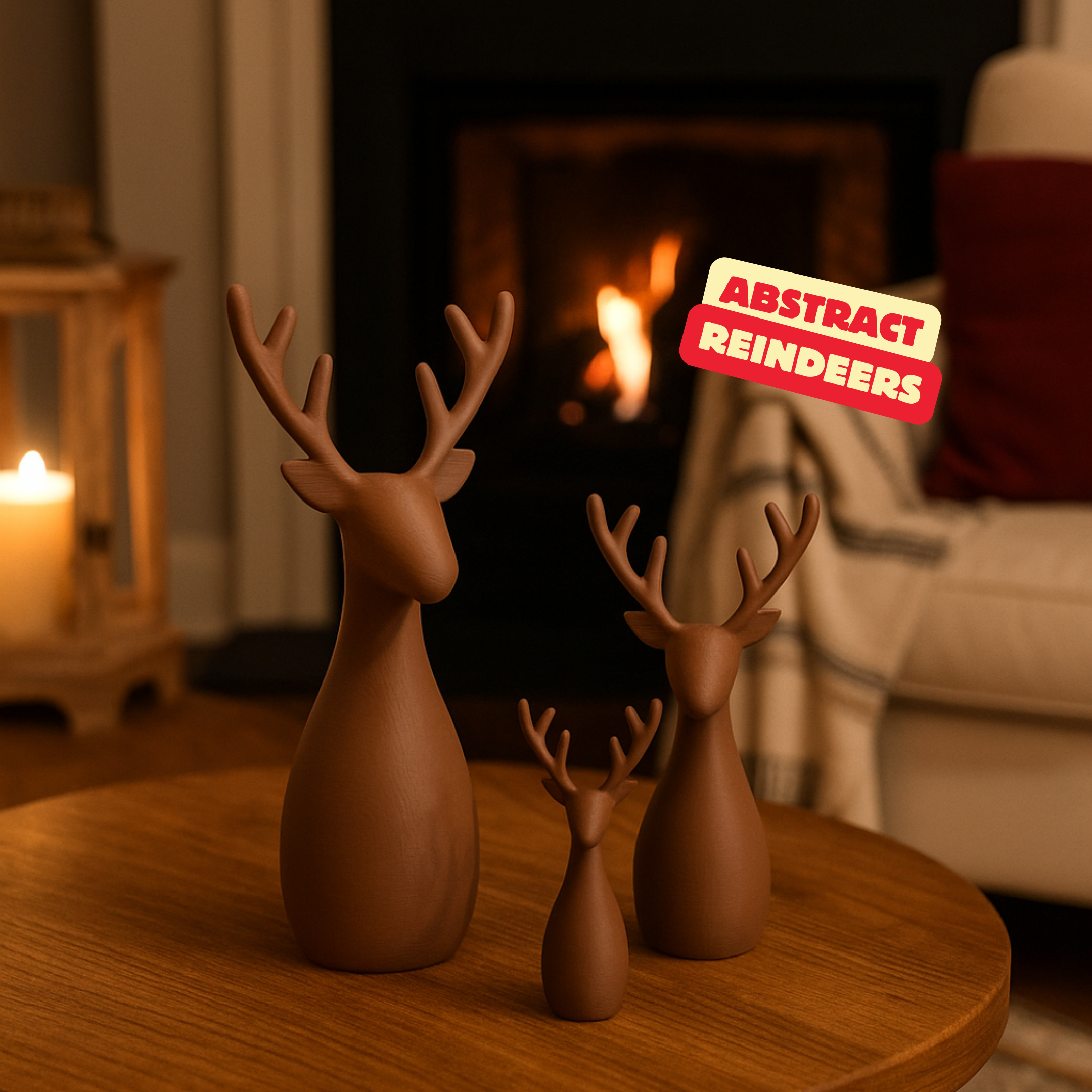 ABSTRACT REINDEERS / CHRISTMAS DECOR / HOMDECOR / CHRISTMAS DESIGNER DECOR