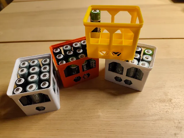 Stackable Battery Beer Crate AA & AAA – No Supports, Low Material, Fast Print