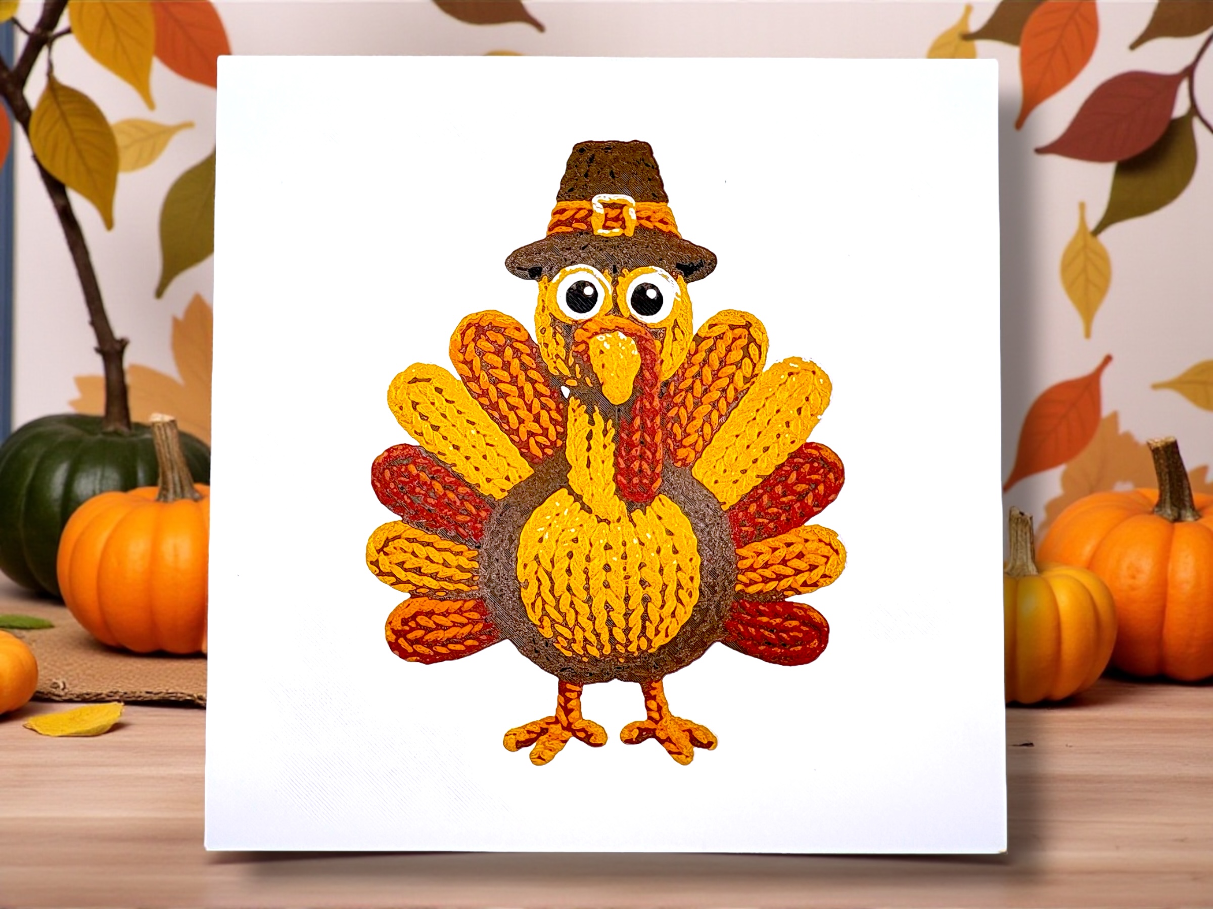 HueForge Thanksgiving Turkey – Fall 3D Art Panel | No AMS Needed