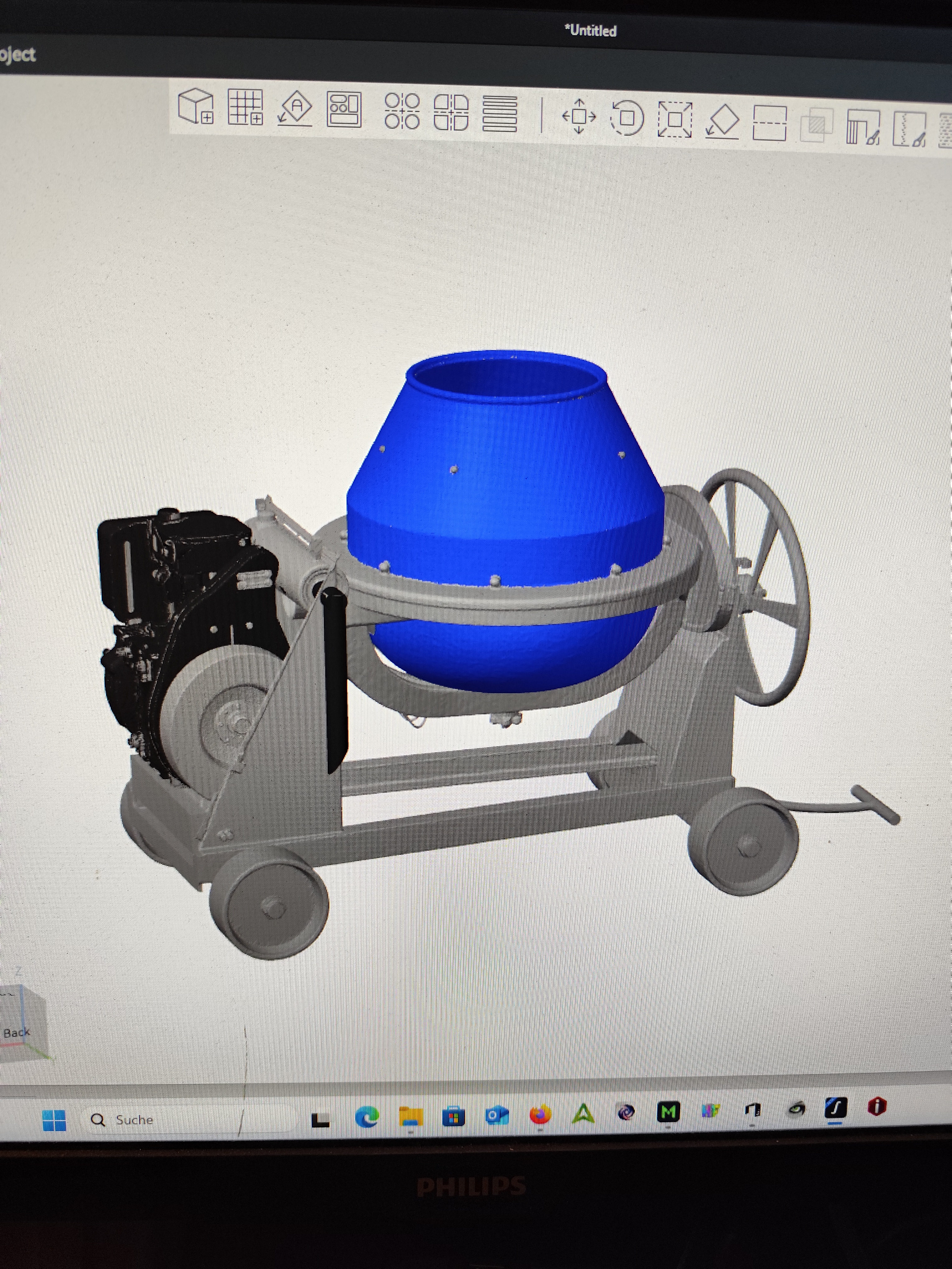cement mixer desk pen pot