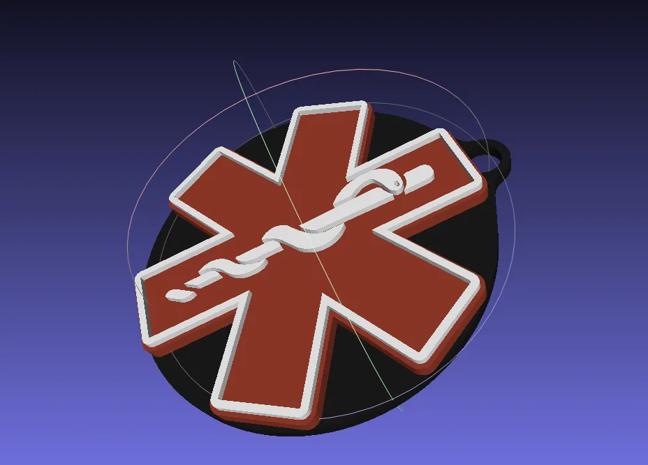 EMS Star of Life Keychain (Import from Thingiverse) by soldering