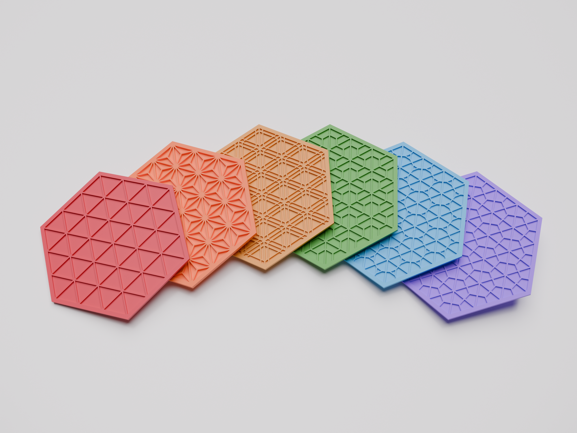 Kumiko Coasters - Hexagonal