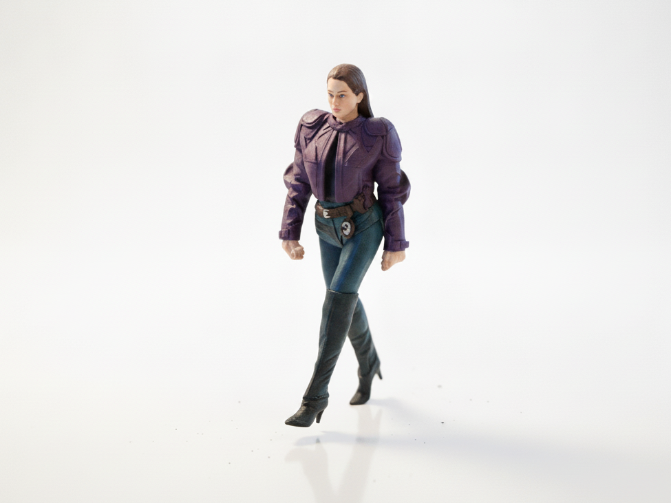Biker Girl Figurine Female Character 3D Printable