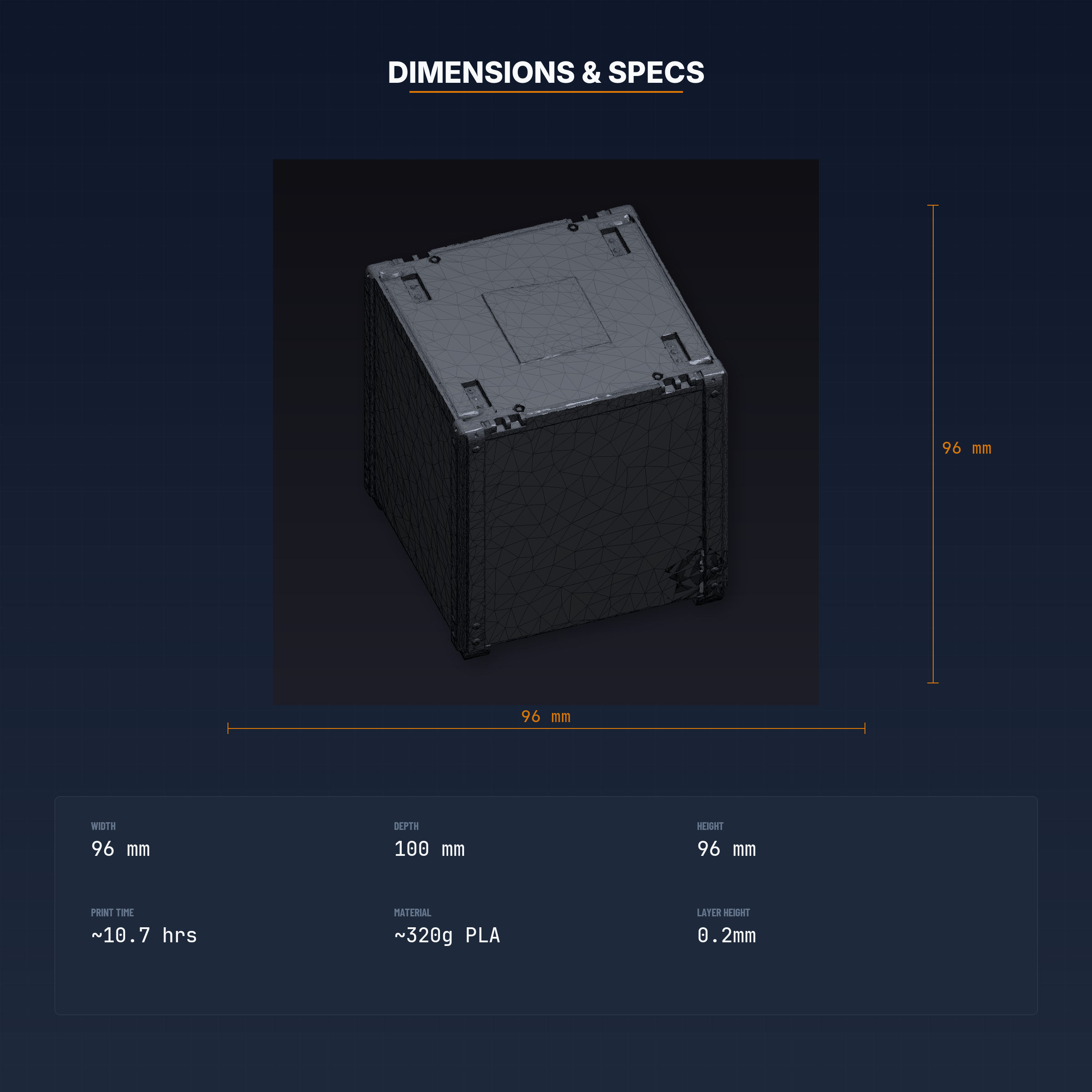 Large Electronics Project Enclosure, Customizable Cutouts, Screw - 3D Printable STL File — miniatura 4