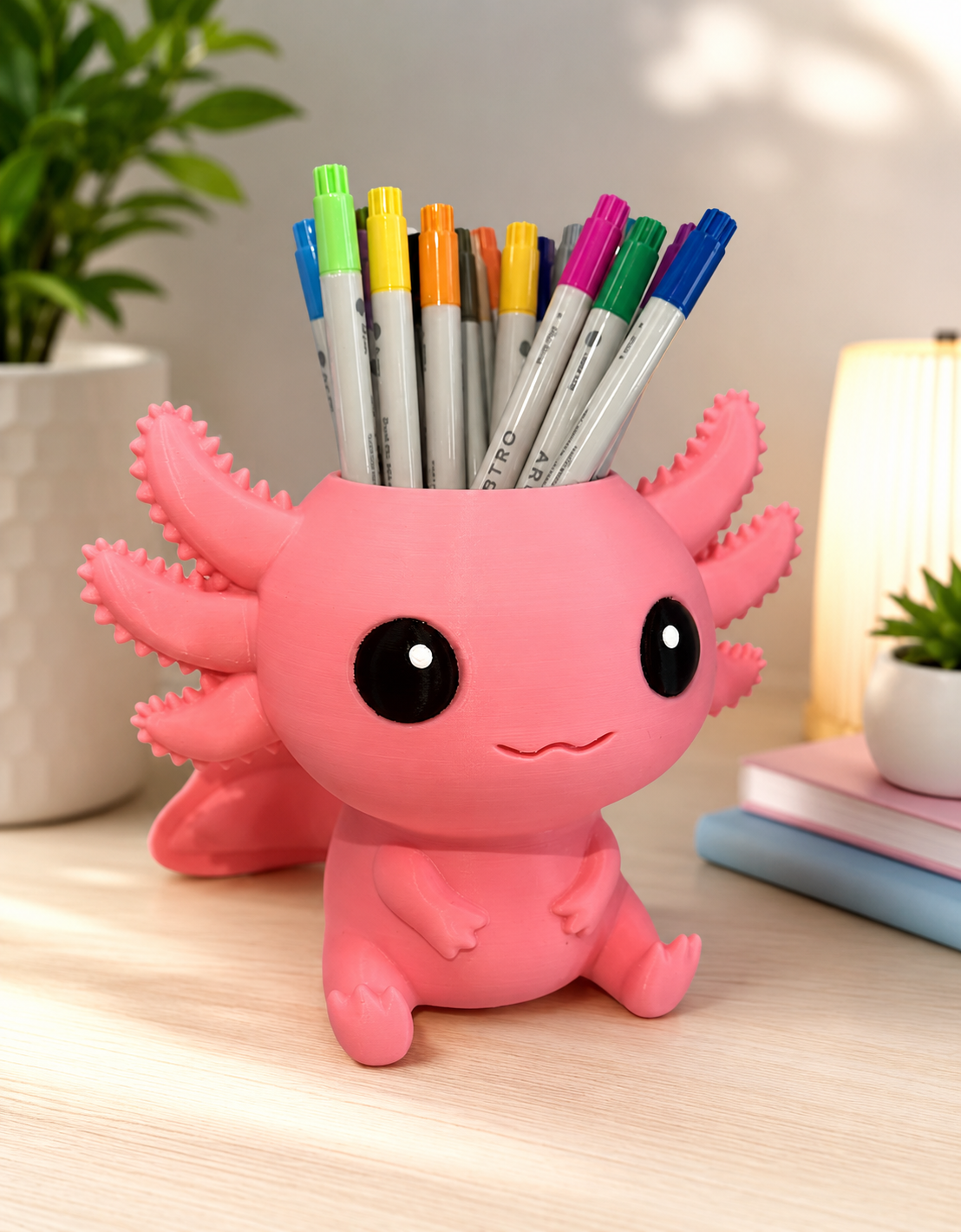 Axolotl Planter desk organizer w/ drain hole