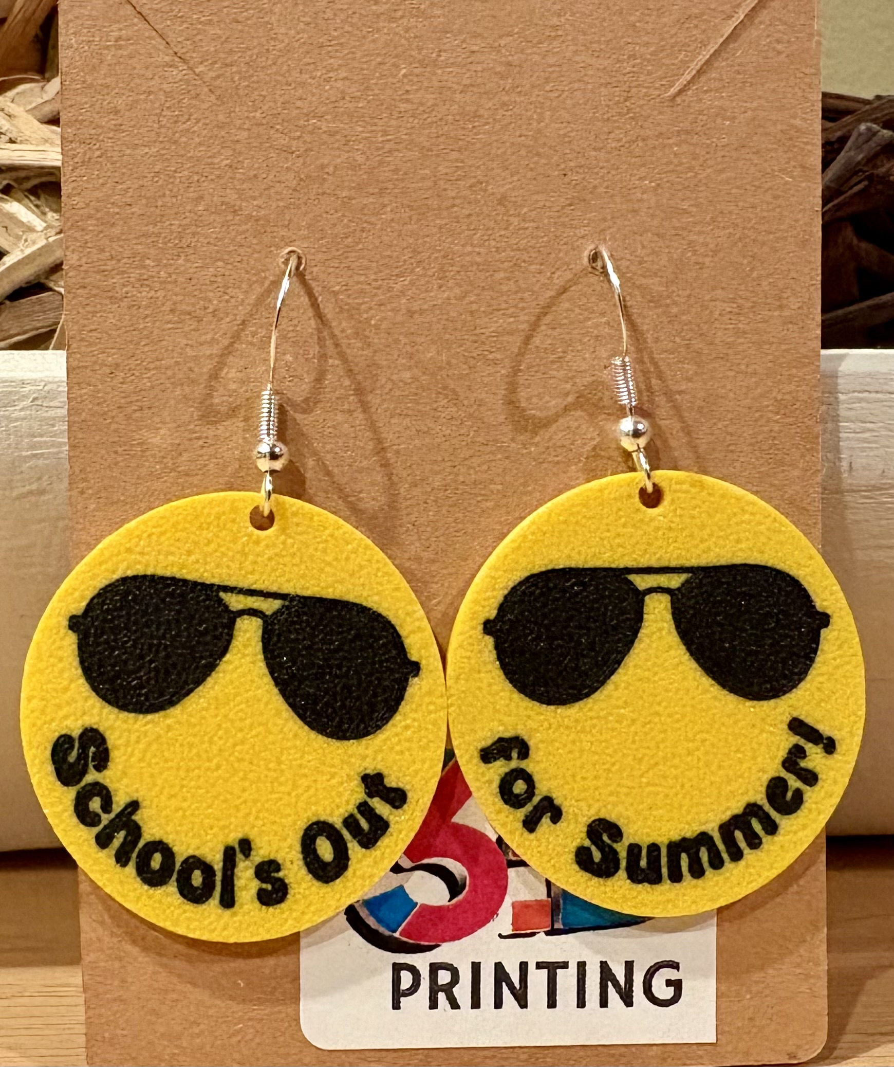 School's out for Summer! Smiley earrings