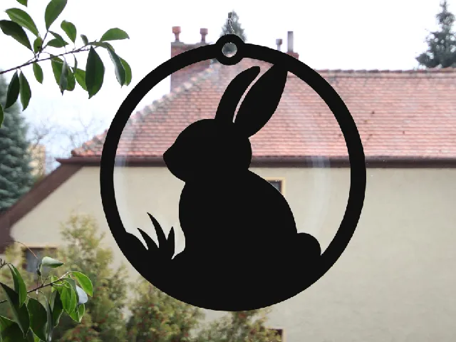 Easter Bunny Wall Art Window Decoration - Drak