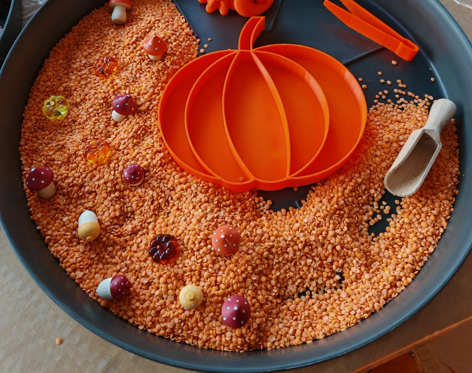 Pumpkin - sense play tray