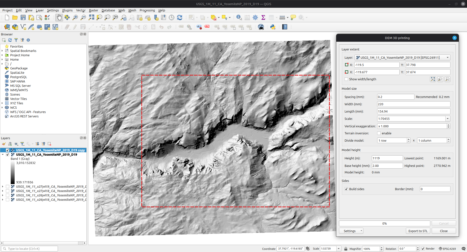 Yosemite Valley Topography Model