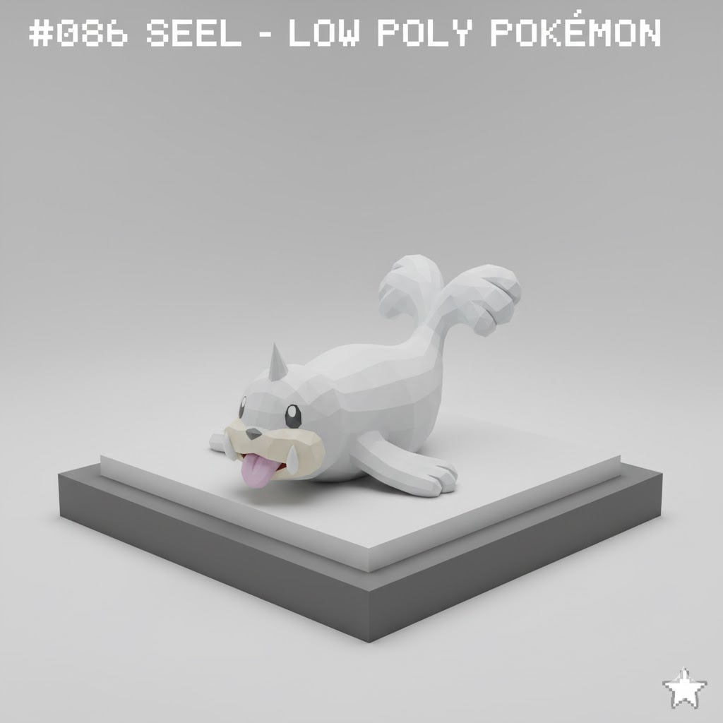 #086 Seel – Low Poly Pokémon