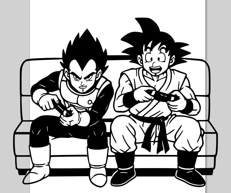 Goku and vegeta playing wall decoration