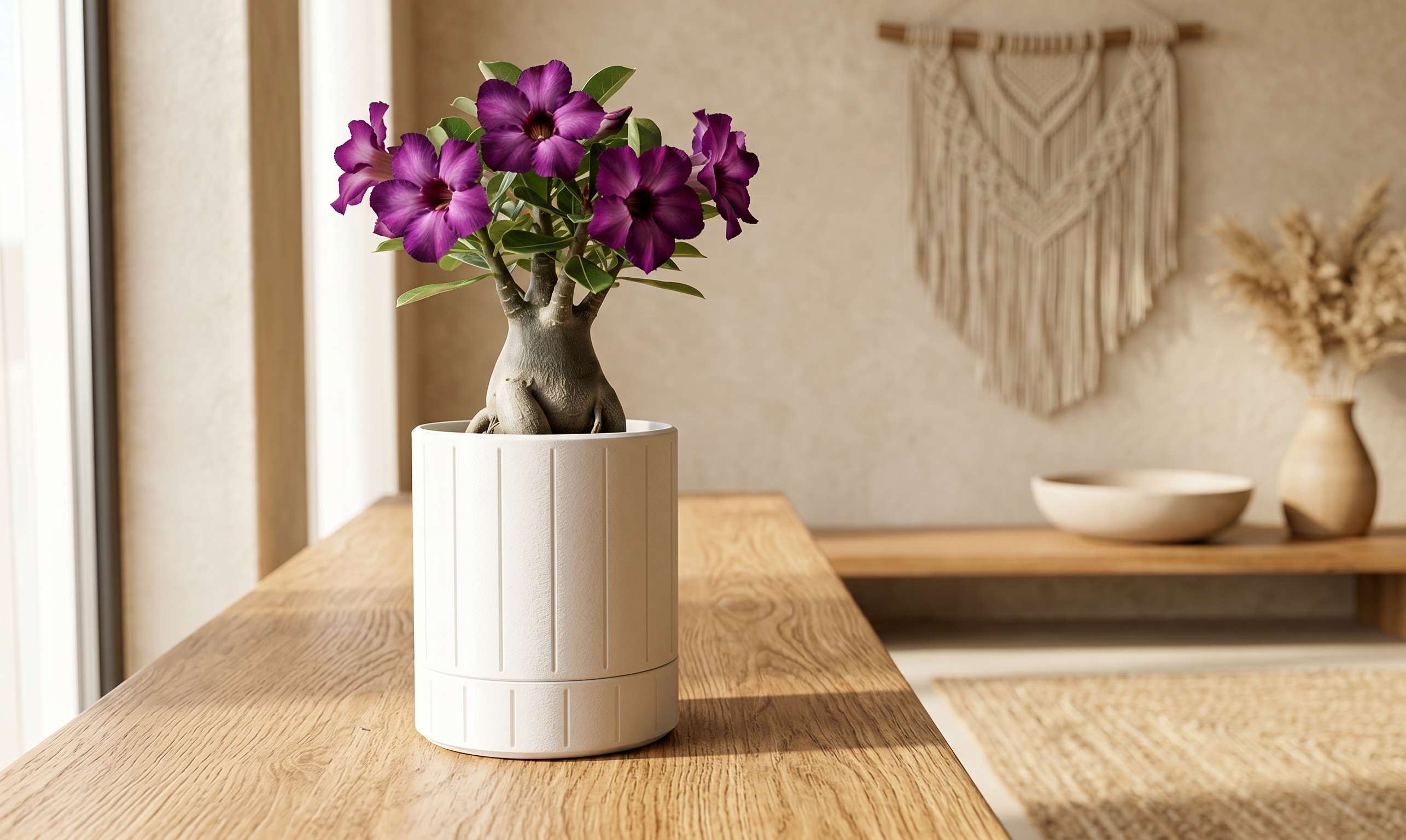 Minimalist White Ribbed Storage Jar