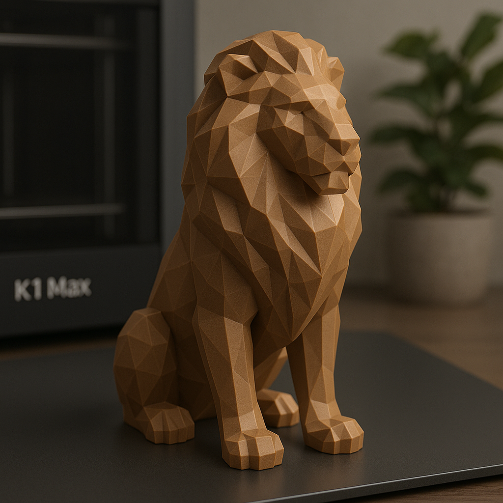 Low-Poly Regal Lion – Desk Edition