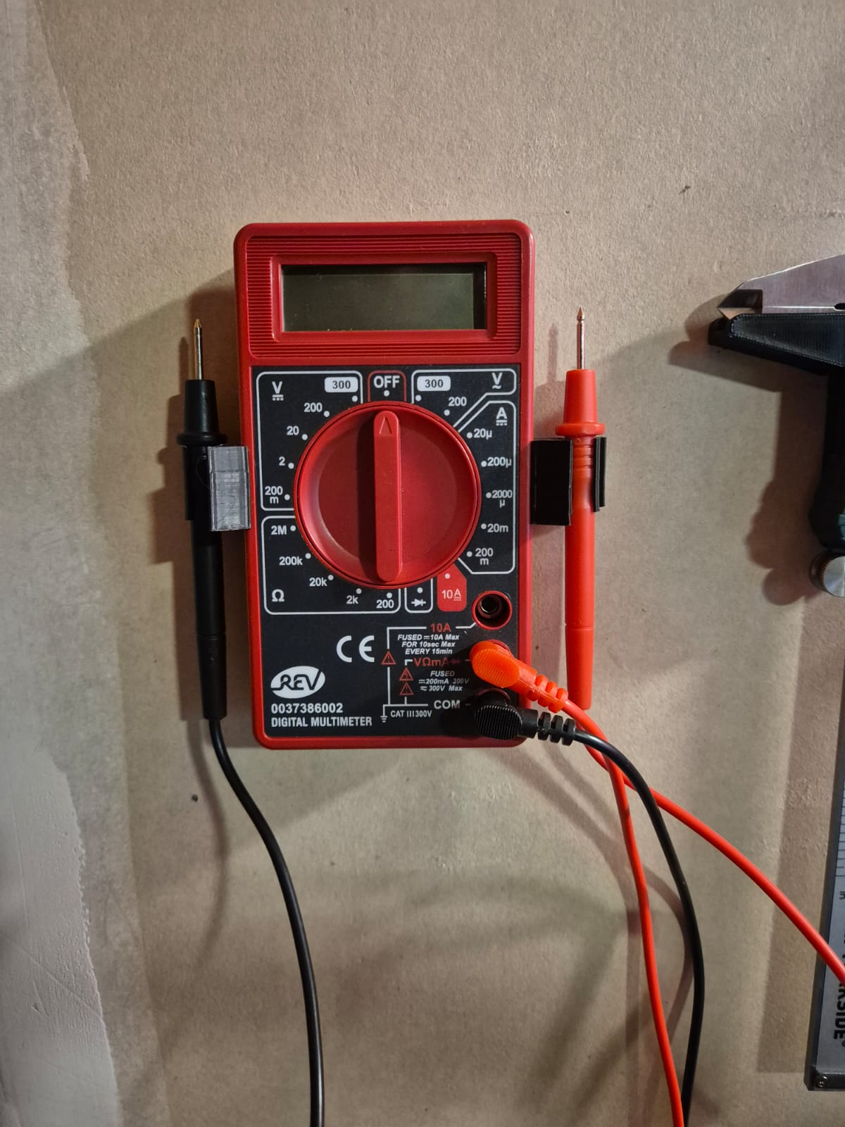Multimeter wand/wall holder (REV, and Copies)