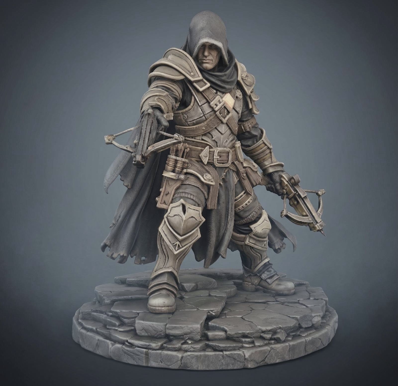 Vhorlath Realms – Human – Shadowbound Demon Hunter (Dark Fantasy 3D Printable Miniature STL)
