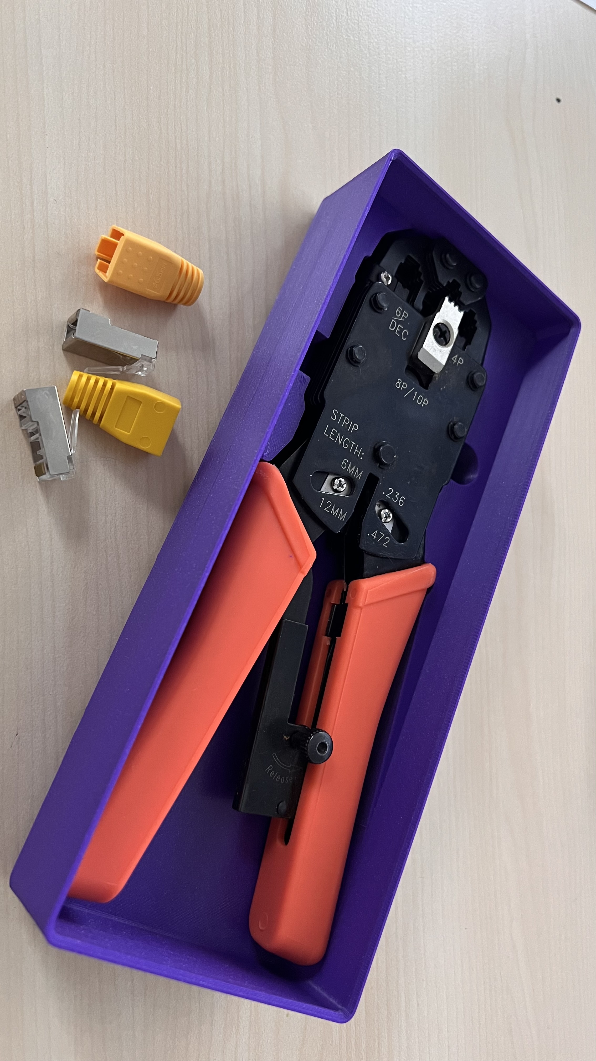 Gridfinity tray for RJ45 Crimping Tool
