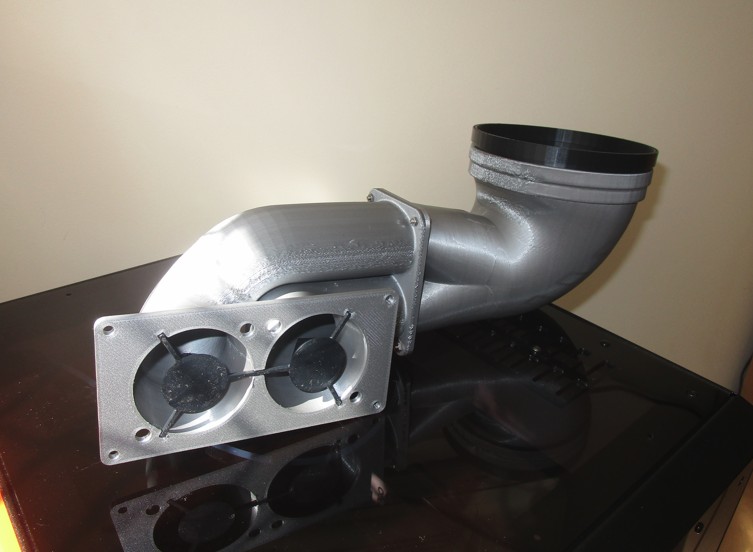 Prusa Core One Cabinet Fume Manifold to a 120mm Flex Pipe Exhaust