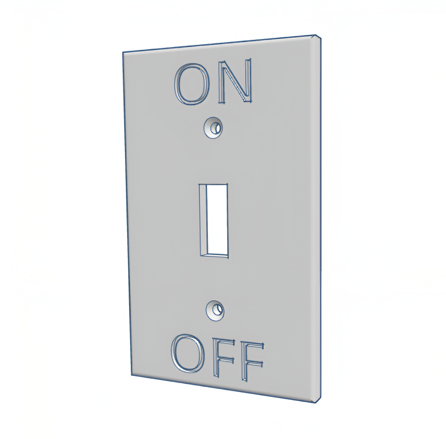 Miniatura 2 do modelo 3D ON and OFF Labeled Light Switch Panel.
