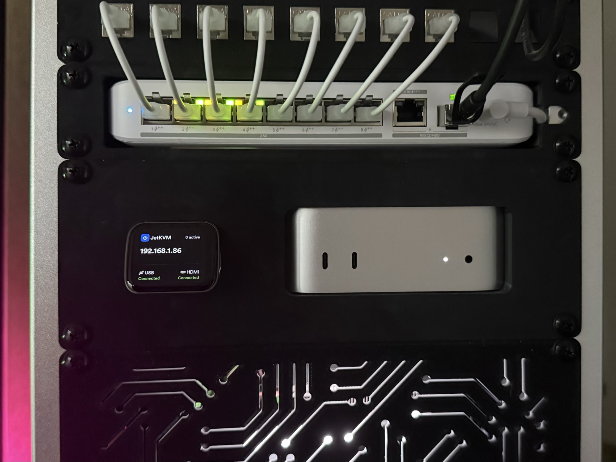 M4 Mac Mini + JetKVM 10" Mini Rack Mount - 2U