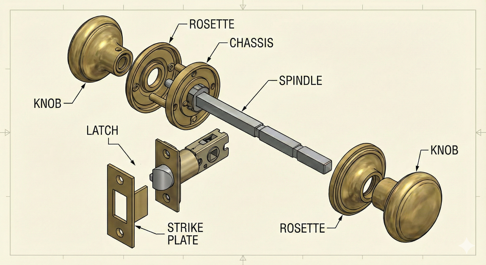 Spacer for loose door handle