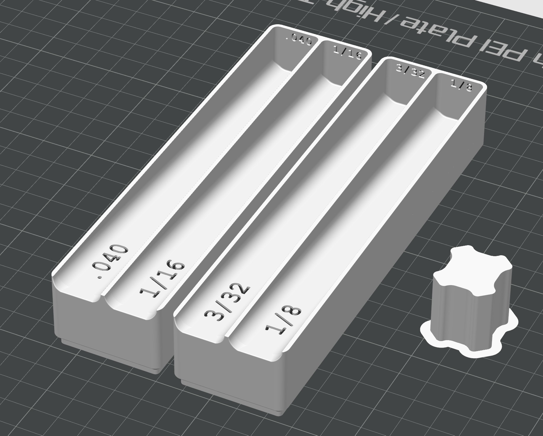 Size Labeled Gridfinity Tungsten TIG Electrode Trays